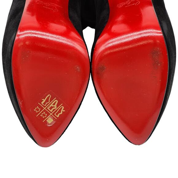 Christian Louboutin Gazolina Over the Knee Platform Suede Boots EU 37 US 7 - Picture 9 of 11